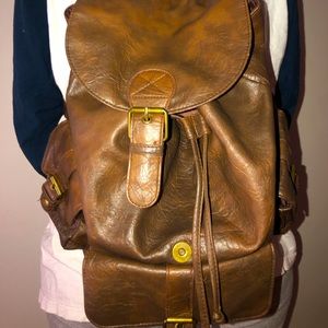 Faux Leather Backpack